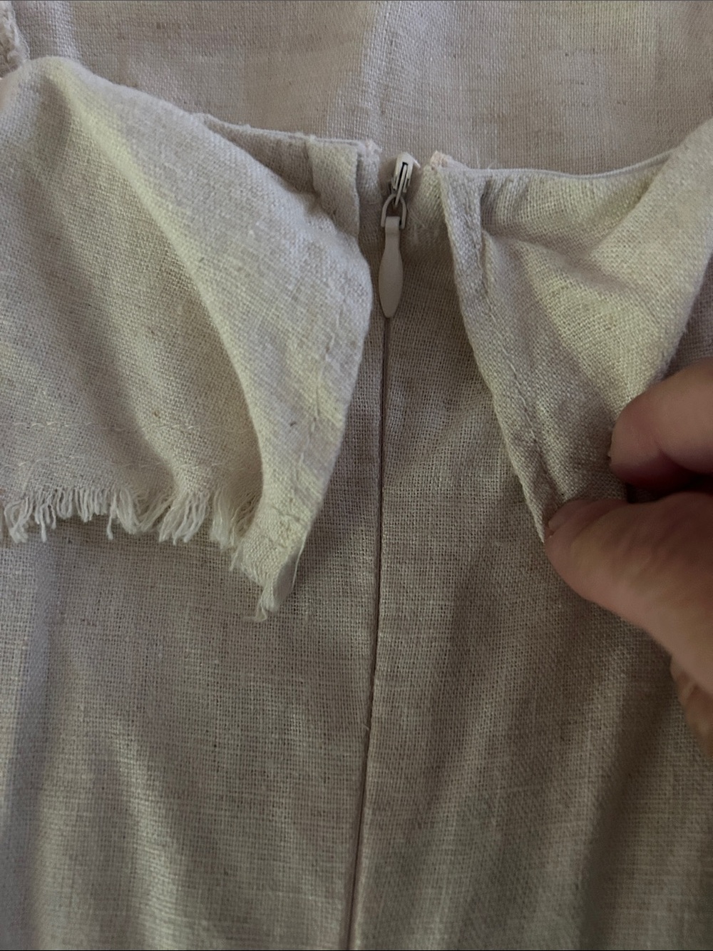 Polly Cream Linen Wrap Mini Skort with Frayed Ruffle and Tie Waist - Picture 4 of 6